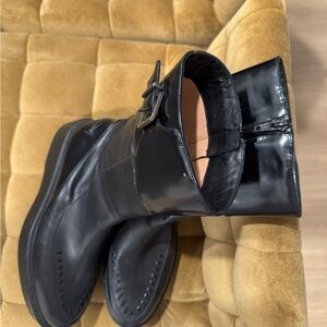 Robert Clergerie Glossy Black Combat Boots